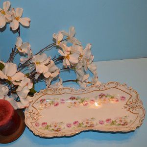 1914 Antique Collectible Celery Flowered Dish